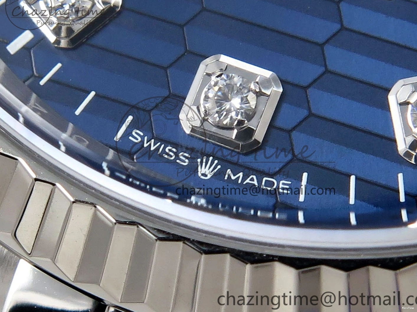 MiroTime 0424 FastDry DateJust 36 126234 Clean 1:1 Best Edition 904L Steel Blue Textured Diamonds Dial on Jubilee Bracelet VR 1967